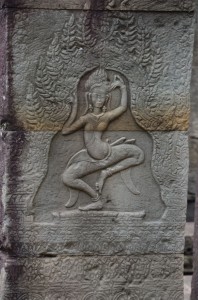 Dancing ladies carved in sandstone